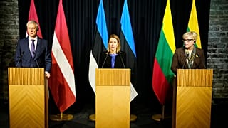 Letonya Başbakanı Krisjanis Karins, Estonya Başbakanı Kaja Kallas ve Litvanya Başbakanı Ingrida Simonyte, Tallinn'de ortak basın toplantısı düzenledi