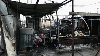 الآثار الناجمة عن الحريق في مدينة زاخو