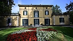 A picture taken on June 4, 2022 shows the Villa Verdi in Sant'Agata, near Piacenza, northern Italy, the residence where Italian composer Giuseppe Verdi lived for 50 years.