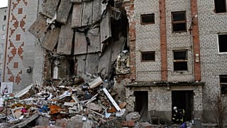 Ezt a lymani lakóházat 2022 őszén lőtték szét az orosz erők