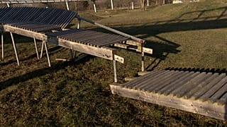 A kerékpárospark megrongálódott rámpája