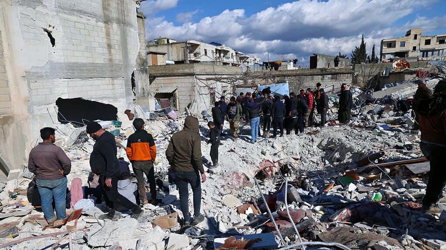 La région d'Idlib, dans le nord-ouest de la Syrie, frappée par des séismes, janvier 2023.