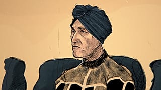 رسم يصور مالكا ليفر مديرة مدرسة ملبورن السابقة في محكمة مقاطعة فيكتوريا في ملبورن. 2023/02/08