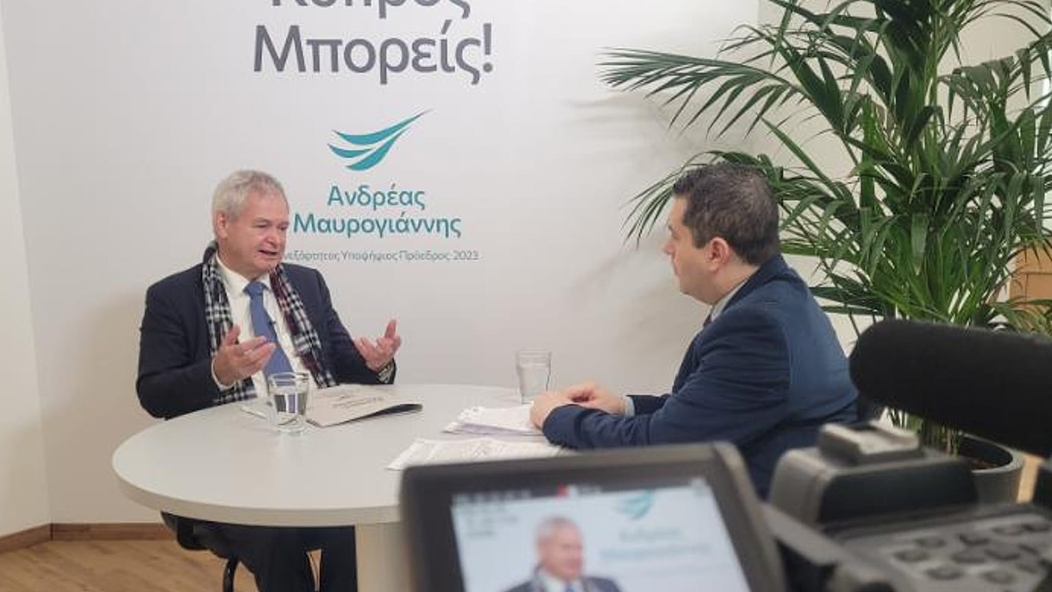Ο υποψήφιος Πρόεδρος της Κύπρου, Ανδρέας Μαυρογιάννης, με τον απεσταλμένος μας στην Λευκωσία, Απόστολο Στάικο