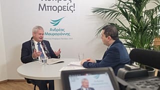 Ο υποψήφιος Πρόεδρος της Κύπρου, Ανδρέας Μαυρογιάννης, με τον απεσταλμένος μας στην Λευκωσία, Απόστολο Στάικο