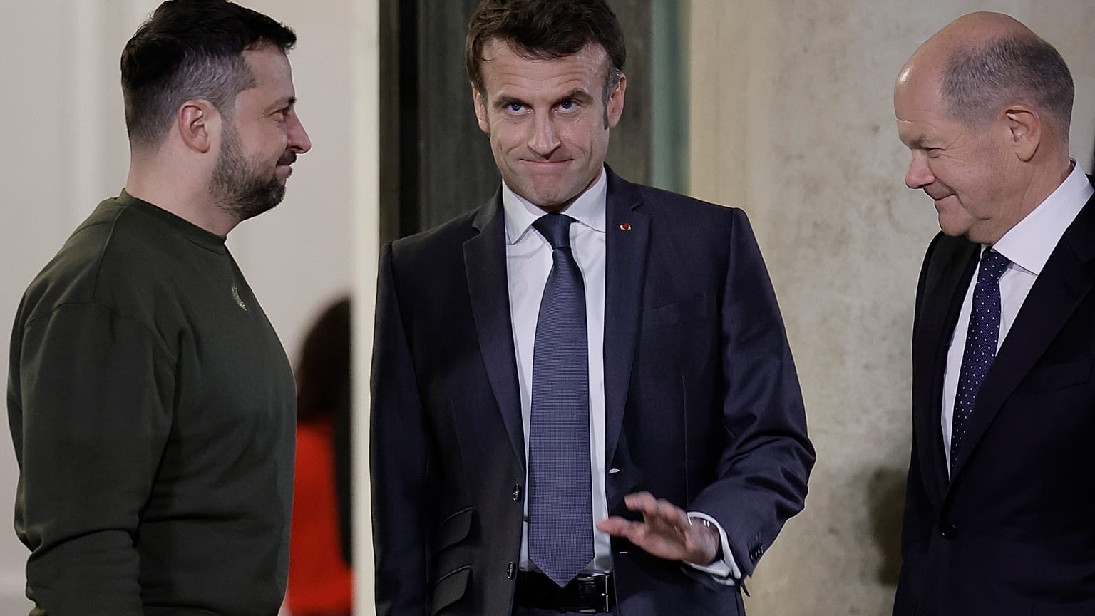 Zelenski junto a Macron y Scholz