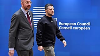 EU-Ratspräsident Charles Michel und der ukrainische Präsident Wolodymyr Selenskyj in Brüssel