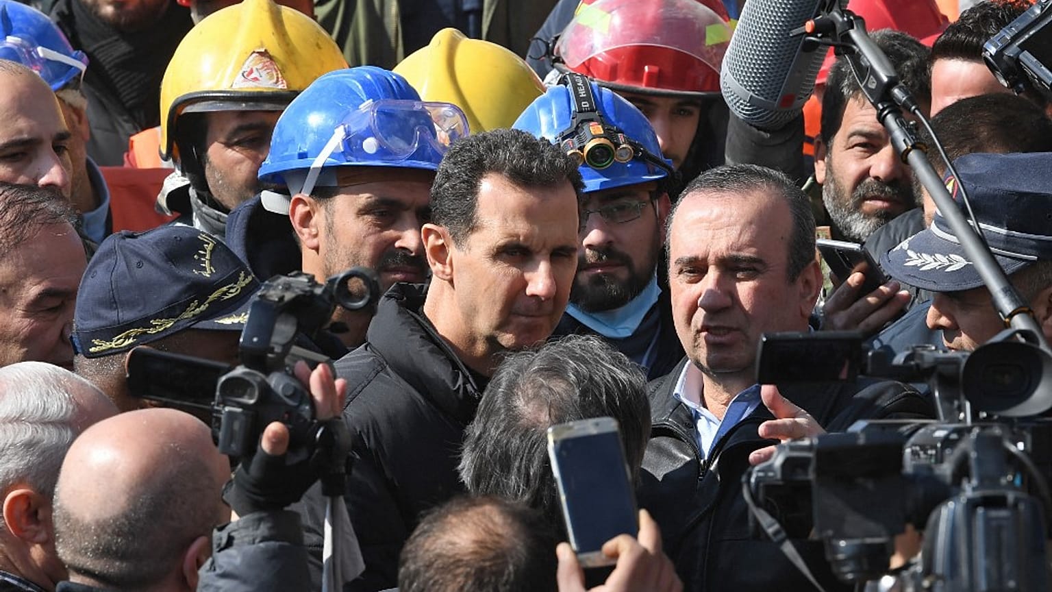 Foi a primeira aparição pública de Bashar al-Assad depois dos sismos