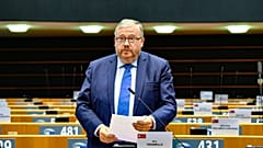 Marc Tarabella durante una intervención en la Eurocámara.