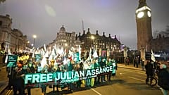 Unterstützer von Julian Assange in London