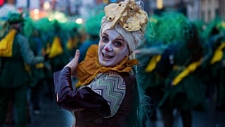 Un festivalier lors du Carnaval de Viareggio en 2020