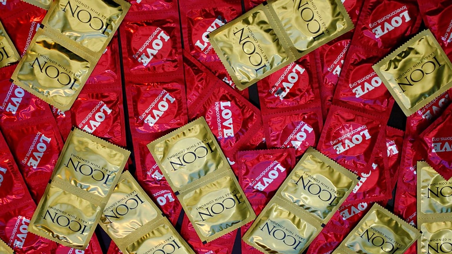 FILE - A sample of condoms distributed freely by the AIDS Healthcare Foundation in 28 countries on February 14, 2013.
