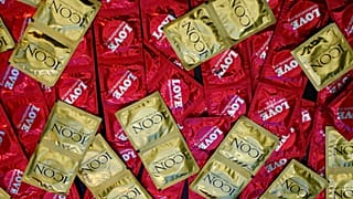 FILE - A sample of condoms distributed freely by the AIDS Healthcare Foundation in 28 countries on February 14, 2013.