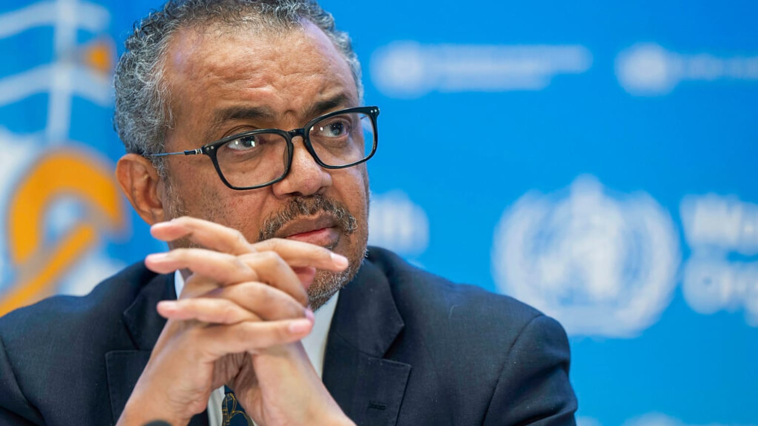 Tedros Adhanom Ghebreyesus, directeur général de l'OMS, lors d'une conférence de presse au siège de l'OMS à Genève, en Suisse, le 14 décembre 2022