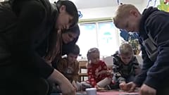 Refugiados ucranianos en Praga (República Checa). 