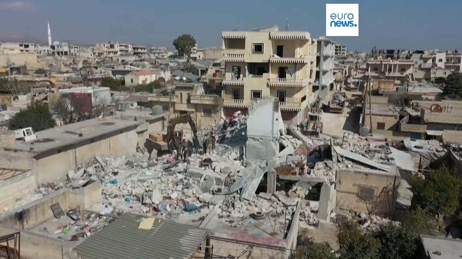 Un 'immagine della devastazione post terremoto