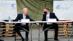 Il presidente americano Joe Biden e l'omologo polacco  Andrzej Duda il 25.3.2022