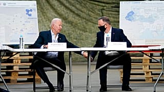 Il presidente americano Joe Biden e l'omologo polacco Andrzej Duda il 25.3.2022