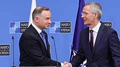 Встреча президента Польши Анджея Дуды и генсека НАТО Йенса Столтенберга в Брюсселе. 15 февраля 2023 года