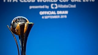 The FIFA Club World Cup trophy displayed at the FIFA headquarters in Zurich, Switzerland