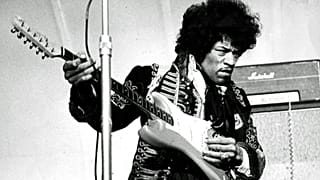American singer and guitarist Jimi Hendrix performs on stage on May 24, 1967 at Grona Lund in Stockholm, Sweden.