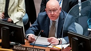 Архивное фото. Василий Небензя выступает на заседании 29 марта 2022 года