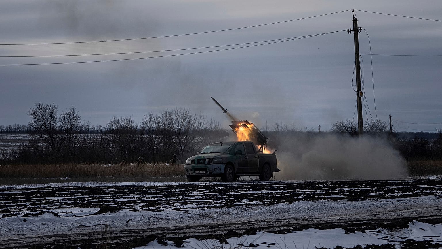 Abschuss einer Rakete in der Ostukraine