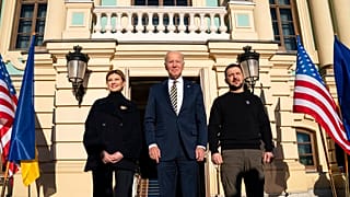 Джо Байден, Владимир Зеленский и Елена Зеленская в Киеве