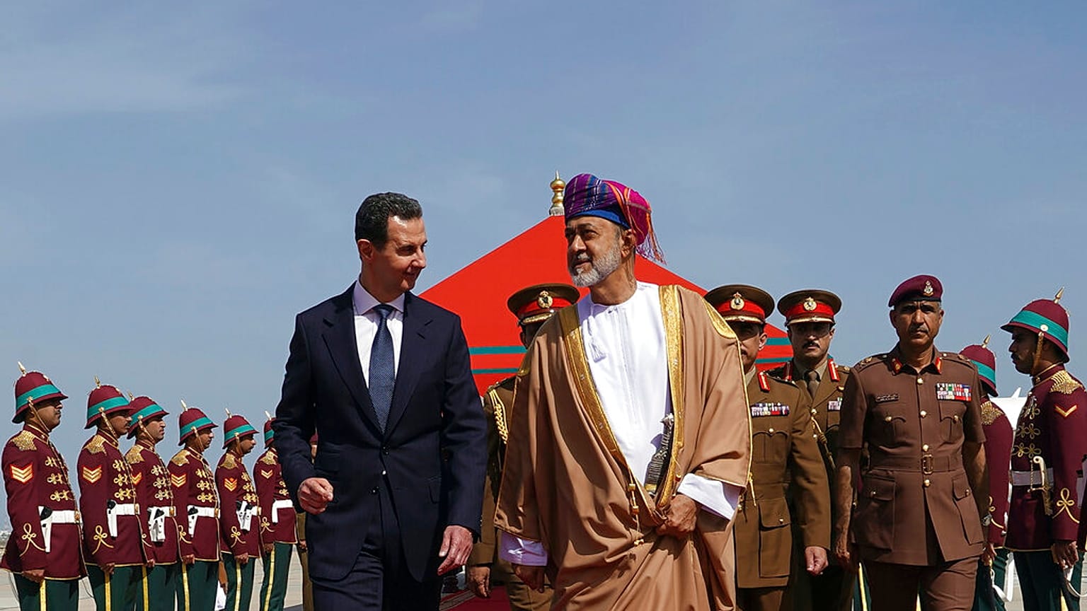 Bachar al Asad recibido por el sultán Haitham bin Tareq, Omán 22/2/2023