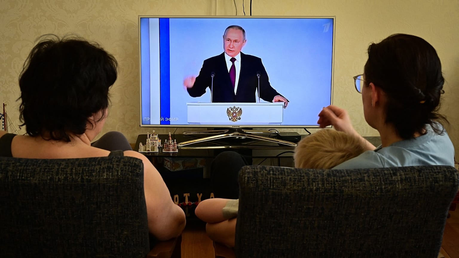 Wladimir Putins Rede an die Nation wurde Live im TV übertragen