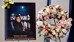 A picture is displayed during a memorial service for California State Long Beach student Nohemi Gonzalez, who was killed by Islamic State gunmen in Paris, Nov. 15, 2015