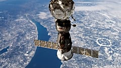 Russian spacecraft is docked at the International Space Station (ISS)