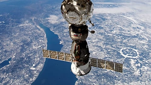 Russian spacecraft is docked at the International Space Station (ISS)