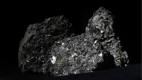 Pieces of lithium sparkle in an ore sample in Prague, Czech Republic, on March 28, 2017.