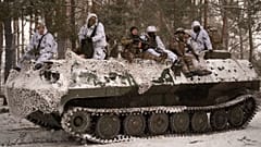 A frontra visszatérő ukrán katonák Kupjanszk közelében