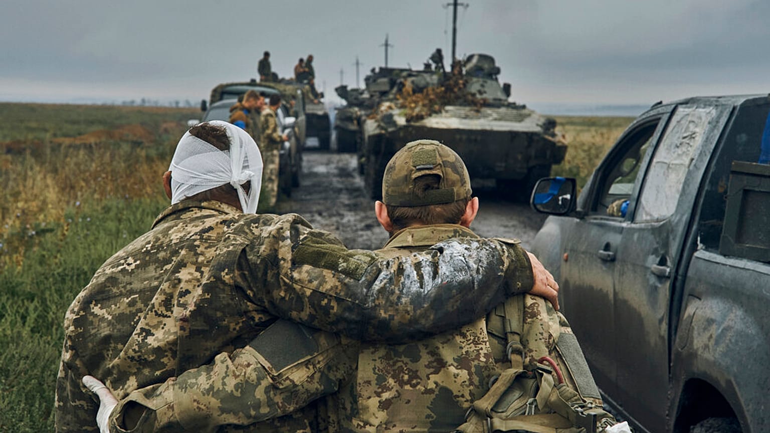 Harkiv'de yaralanan bir Ukrayna askeri