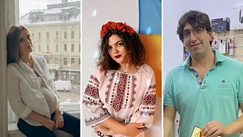 Svitlana (left), Vasilisa (centre), Olexander (right)