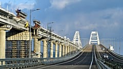 Die Krim-Brücke über die Kertsch-Stra´ße verbindet das russsische Festland mit der Halbinsel Krim, die Russland 2014 annektierte