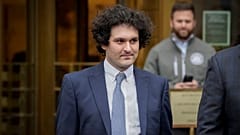 FTX founder Sam Bankman-Fried leaves Manhattan federal court in New York, Thursday, February 16, 2023.