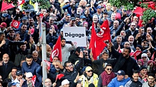 مظاهرات منددة من المعارضة ومن منظمات المجتمع المدني الحقوقية ضد سياسات الرئيس قيس سعيد. 14/01/2023