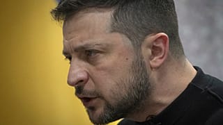 Владимир Зеленский на пресс-конференции в Киеве, приуроченной к годовщине российского вторжения, 24 февраля 2023 г.
