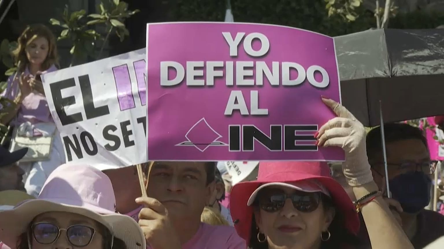 Demonstrationsteilnehmer in Mexiko-Stadt