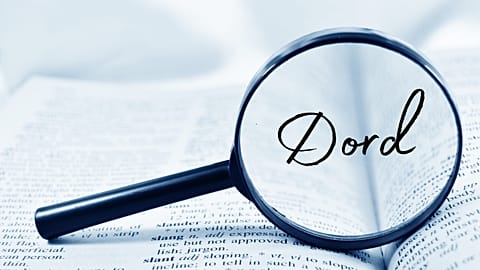 The word "Dord" above a dictionary