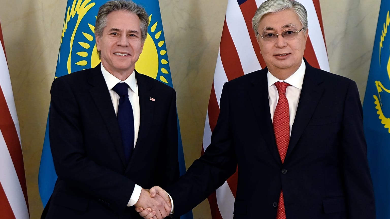 Blinken und Tokajew in Astana, Kasachstan 