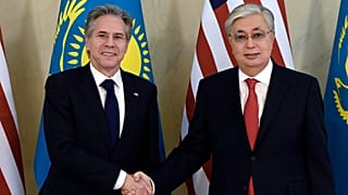 Госсекретарь США Энтони Блинкен и президент Казахстана Касым-Жомарт Токаев