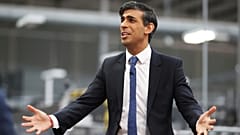 Britain's Prime Minister Rishi Sunak holds a Q&A session with local business leaders during a visit to Coca-Cola HBC in Lisburn, Northern Ireland.