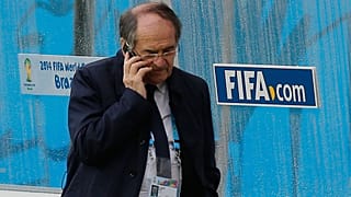 Noël Le Graët lors d'un entraînement de l'équipe de France de football au stade Beira-Rio de Porto Alegre, au Brésil, samedi 14 juin 2014.