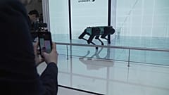Un robot autómo para inspeccionar o cartografiar terrenos en el MWC de Barcelona. 