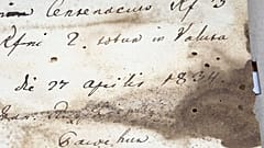 A dobozkában talált dokumentum egy részlete, dátum: 1834