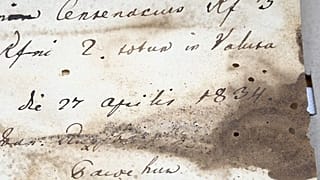 A dobozkában talált dokumentum egy részlete, dátum: 1834